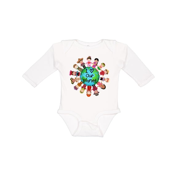 Inktastic Earth Day International Boys or Girls Long Sleeve Baby Bodysuit