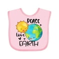 thumbnail image 1 of Inktastic Earth Day Peace Love Earth Boys or Girls Baby Bib, 1 of 4