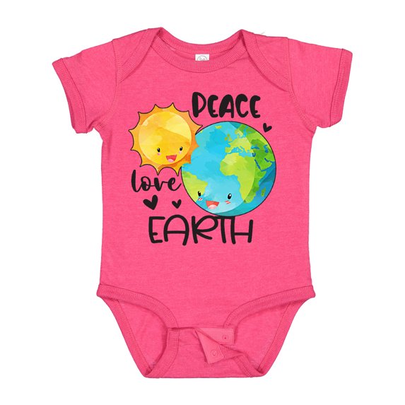 Inktastic Earth Day Peace Love Earth Boys or Girls Baby Bodysuit