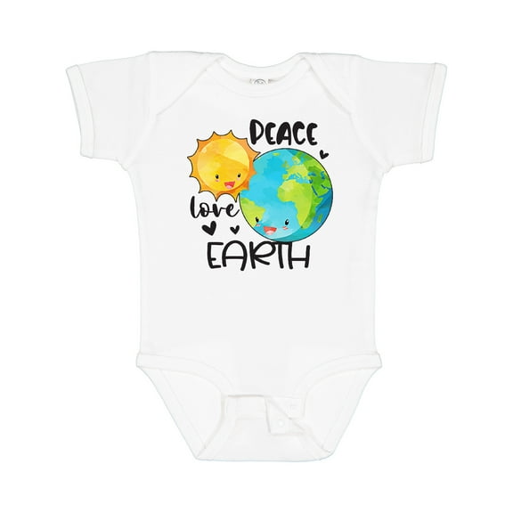 Inktastic Earth Day Peace Love Earth Boys or Girls Baby Bodysuit