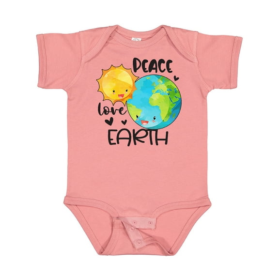 Inktastic Earth Day Peace Love Earth Boys or Girls Baby Bodysuit