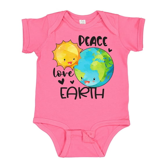 Inktastic Earth Day Peace Love Earth Boys or Girls Baby Bodysuit