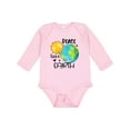 thumbnail image 1 of Inktastic Earth Day Peace Love Earth Boys or Girls Long Sleeve Baby Bodysuit, 1 of 5