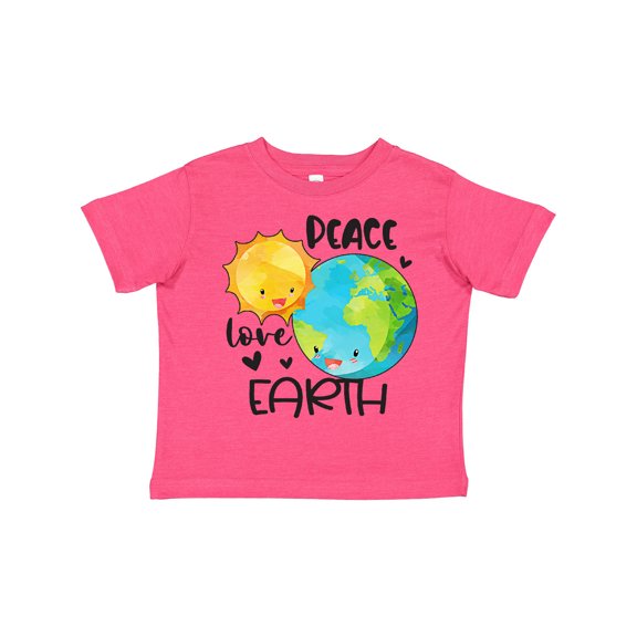 Inktastic Earth Day Peace Love Earth Boys or Girls Toddler T-Shirt