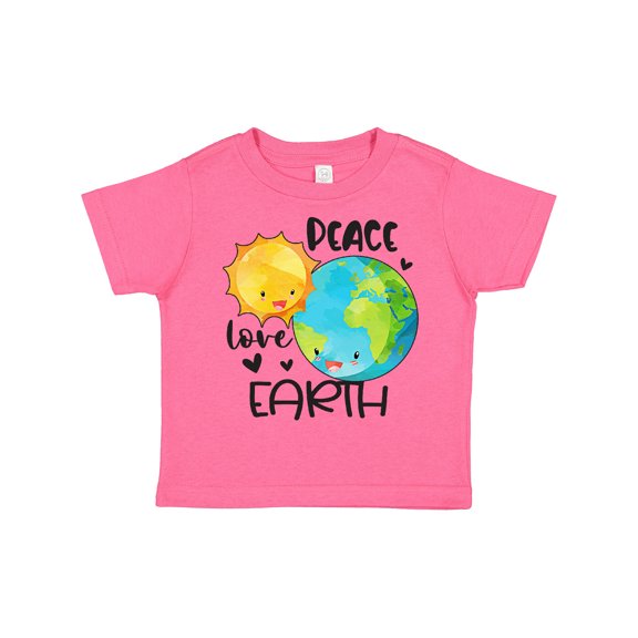 Inktastic Earth Day Peace Love Earth Boys or Girls Toddler T-Shirt