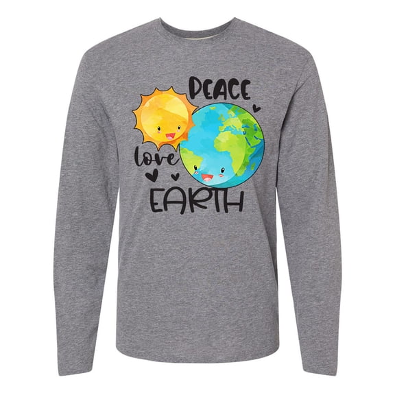 Inktastic Earth Day Peace Love Earth Long Sleeve T-Shirt