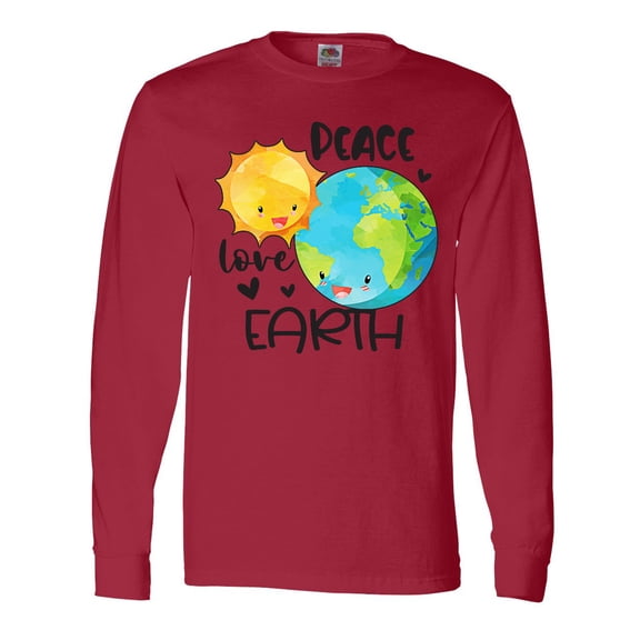 Inktastic Earth Day Peace Love Earth Long Sleeve T-Shirt