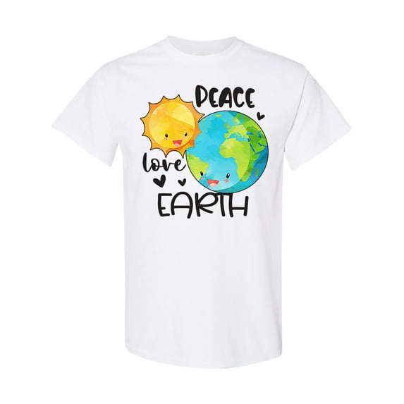 Inktastic Earth Day Peace Love Earth T-Shirt