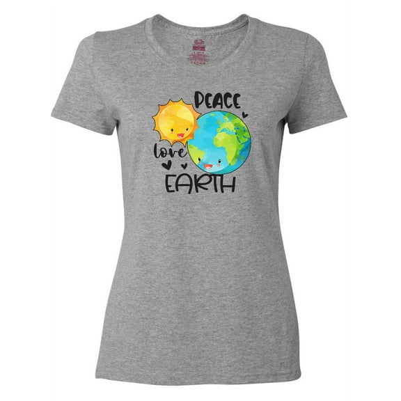 Inktastic Earth Day Peace Love Earth Women's T-Shirt