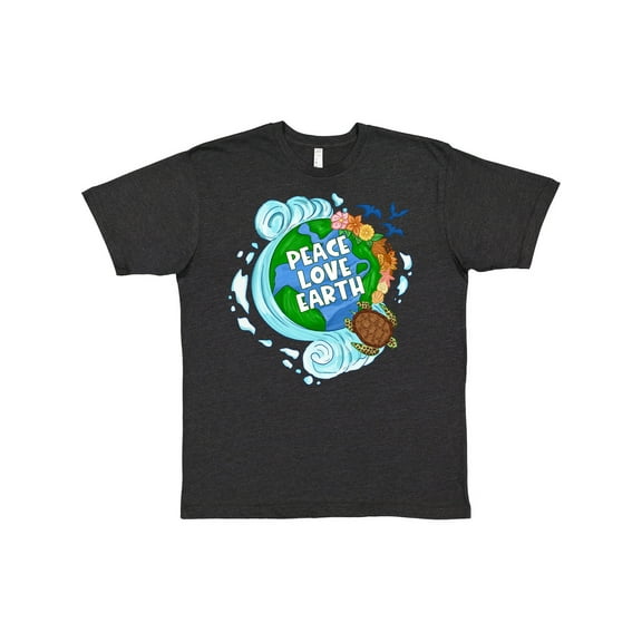 Inktastic Earth Day Peace Love Earth with Turtle and Waves T-Shirt