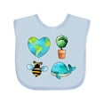 thumbnail image 1 of Inktastic Earth Day Plant a Tree Save the Bees Save the Seas Love Your Mother Boys or Girls Baby Bib, 1 of 4