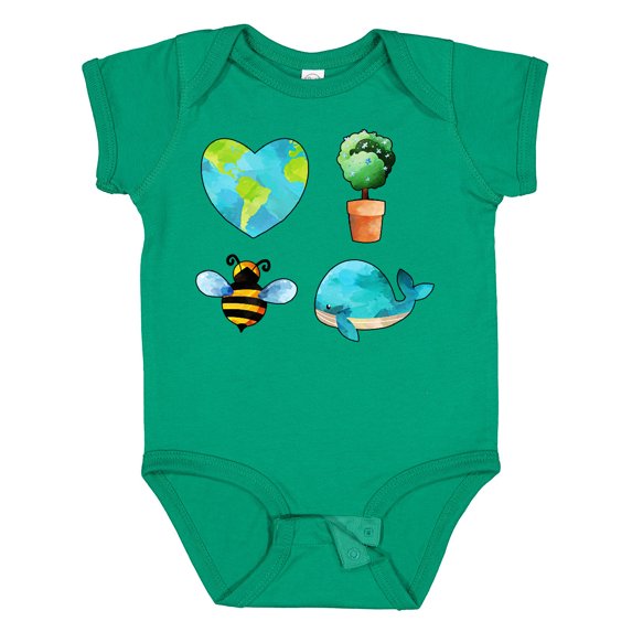 Inktastic Earth Day Plant a Tree Save the Bees Save the Seas Love Your Mother Boys or Girls Baby Bodysuit