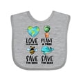 thumbnail image 1 of Inktastic Earth Day Plant a Tree Save the Bees Save the Seas Love Your Mother Earth Boys or Girls Baby Bib, 1 of 4