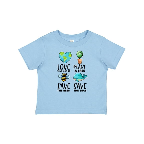 Inktastic Earth Day Plant a Tree Save the Bees Save the Seas Love Your Mother Earth Boys or Girls Baby T-Shirt