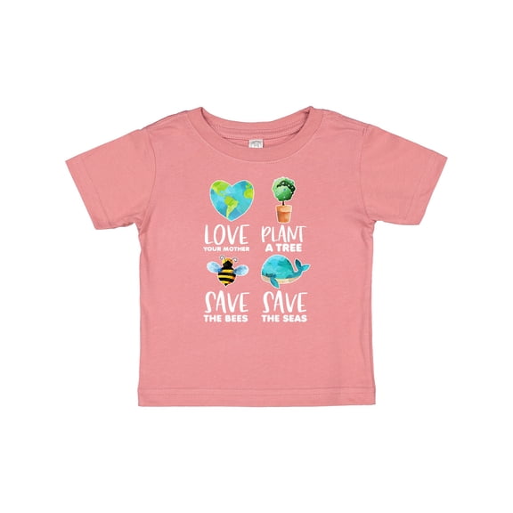 Inktastic Earth Day Plant a Tree Save the Bees Save the Seas Love Your Mother Earth Boys or Girls Baby T-Shirt