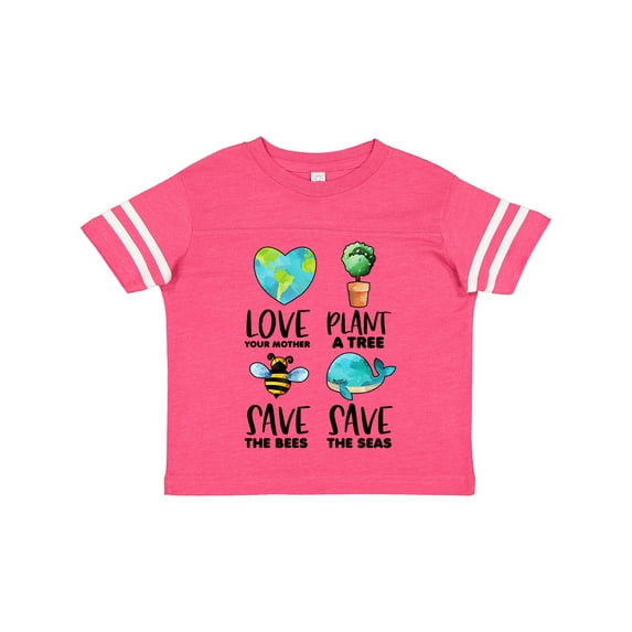 Inktastic Earth Day Plant a Tree Save the Bees Save the Seas Love Your Mother Earth Boys or Girls Toddler T-Shirt