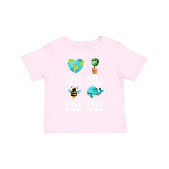 Inktastic Earth Day Plant a Tree Save the Bees Save the Seas Love Your Mother Earth Boys or Girls Toddler T-Shirt