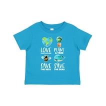 Inktastic Earth Day Plant a Tree Save the Bees Save the Seas Love Your Mother Earth Boys or Girls Toddler T-Shirt