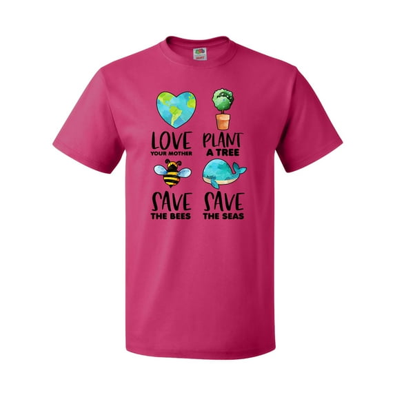 Inktastic Earth Day Plant a Tree Save the Bees Save the Seas Love Your Mother Earth T-Shirt