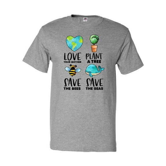 Inktastic Earth Day Plant a Tree Save the Bees Save the Seas Love Your Mother Earth T-Shirt