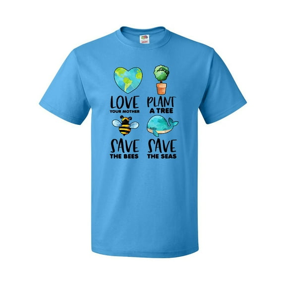 Inktastic Earth Day Plant a Tree Save the Bees Save the Seas Love Your Mother Earth T-Shirt