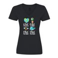 thumbnail image 1 of Inktastic Earth Day Plant a Tree Save the Bees Save the Seas Love Your Mother Earth Women's V-Neck T-Shirt, 1 of 5
