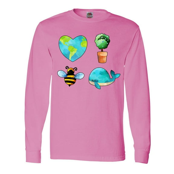 Inktastic Earth Day Plant a Tree Save the Bees Save the Seas Love Your Mother Long Sleeve T-Shirt