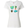 thumbnail image 1 of Inktastic Earth Day Plant a Tree Save the Bees Save the Seas Love Your Mother Women's T-Shirt, 1 of 5