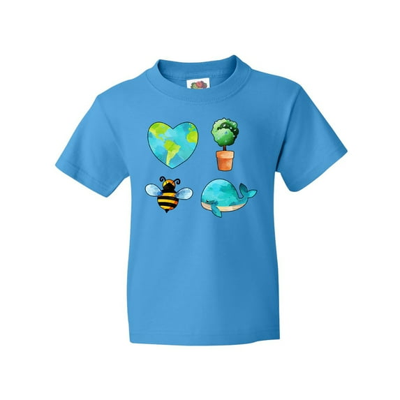 Inktastic Earth Day Plant a Tree Save the Bees Save the Seas Love Your Mother Youth T-Shirt