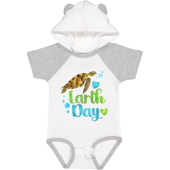 Inktastic Earth Day Sea Turtle and Hearts Boys or Girls Baby Bodysuit
