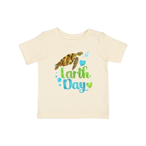 Inktastic Earth Day Sea Turtle and Hearts Boys or Girls Baby T-Shirt