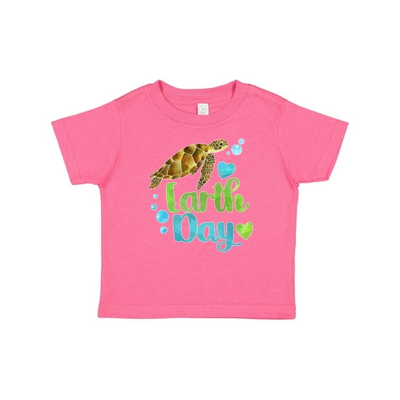 Inktastic Earth Day Sea Turtle and Hearts Boys or Girls Baby T-Shirt