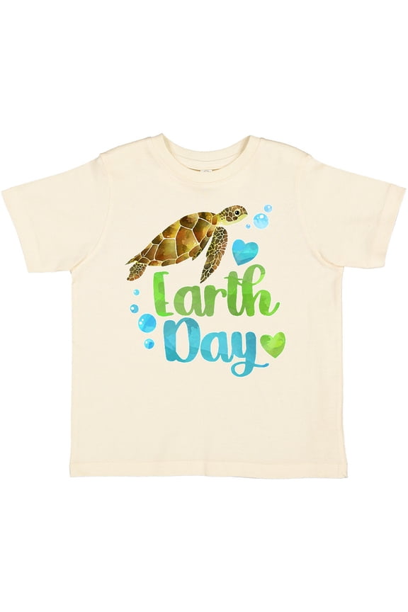 Earth Day Sea Turtle and Hearts Boys or Girls Toddler T-Shirt