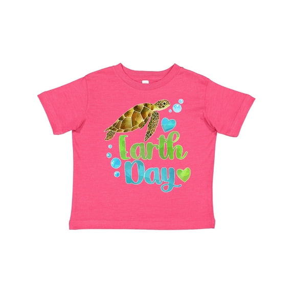 Inktastic Earth Day Sea Turtle and Hearts Boys or Girls Toddler T-Shirt