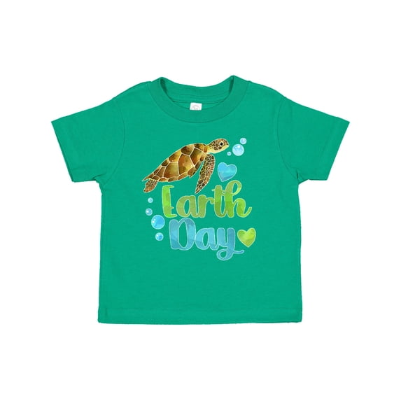 Inktastic Earth Day Sea Turtle and Hearts Boys or Girls Toddler T-Shirt