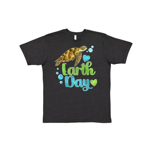 Inktastic Earth Day Sea Turtle and Hearts T-Shirt