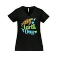thumbnail image 1 of Inktastic Earth Day Sea Turtle and Hearts Women's Plus Size V-Neck T-Shirt, 1 of 5