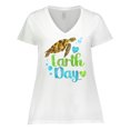 thumbnail image 1 of Inktastic Earth Day Sea Turtle and Hearts Women's Plus Size V-Neck T-Shirt, 1 of 5