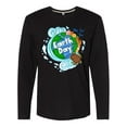 thumbnail image 1 of Inktastic Earth Day Turtle Planet with Waves and Birds Long Sleeve T-Shirt, 1 of 5