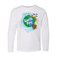 thumbnail image 1 of Inktastic Earth Day Turtle Planet with Waves and Birds Long Sleeve Youth T-Shirt, 1 of 5