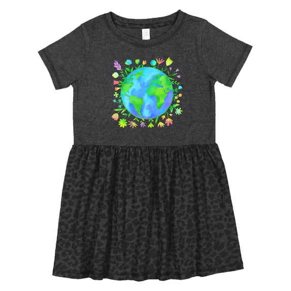 Inktastic Earth Day with Flowers Girls Toddler Dress