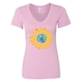 thumbnail image 1 of Inktastic Earth Sunflower Women's V-Neck T-Shirt, 1 of 5