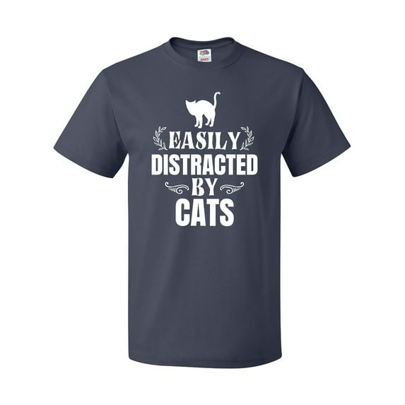 Inktastic Easily Distracted by Cats T-Shirt