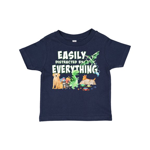 Inktastic Easily Distracted by Everything Boys or Girls Toddler T-Shirt