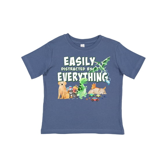 Inktastic Easily Distracted by Everything Boys or Girls Toddler T-Shirt