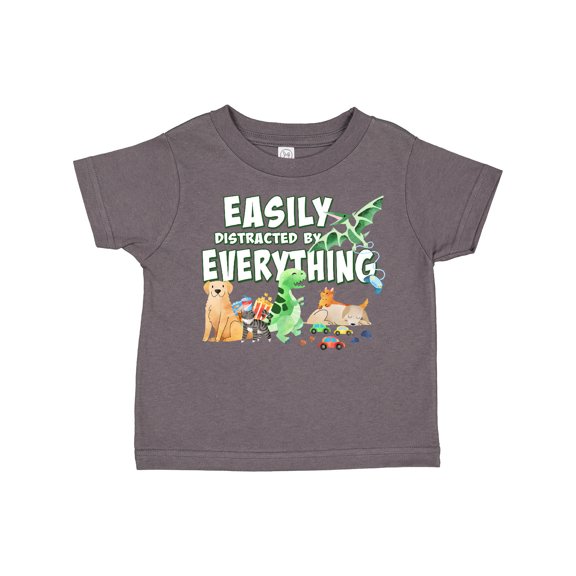 Inktastic Easily Distracted by Everything Boys or Girls Toddler T-Shirt