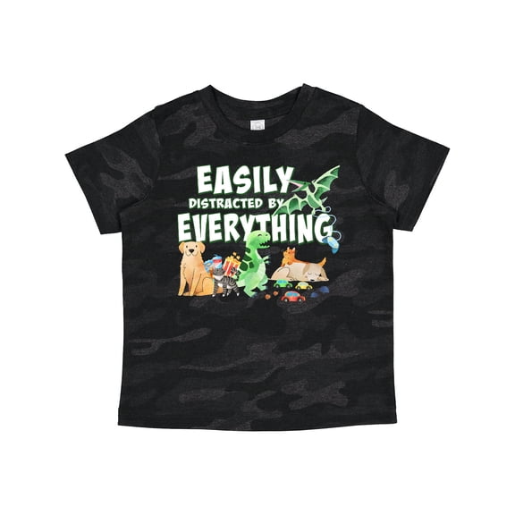 Inktastic Easily Distracted by Everything Boys or Girls Toddler T-Shirt