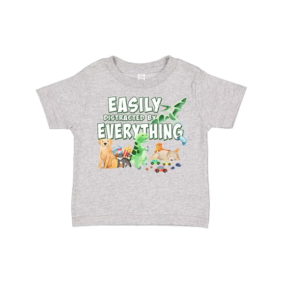 Inktastic Easily Distracted by Everything Boys or Girls Toddler T-Shirt