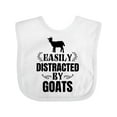 thumbnail image 1 of Inktastic Easily Distracted by Goats Boys or Girls Baby Bib, 1 of 4