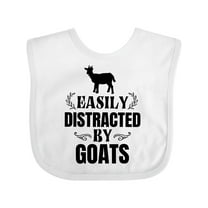 Inktastic Easily Distracted by Goats Boys or Girls Baby Bib